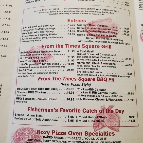 Roxy World Famous Now Closed THE ROXY Delicatessen New York City NYC Menu - Picture 4 of 8